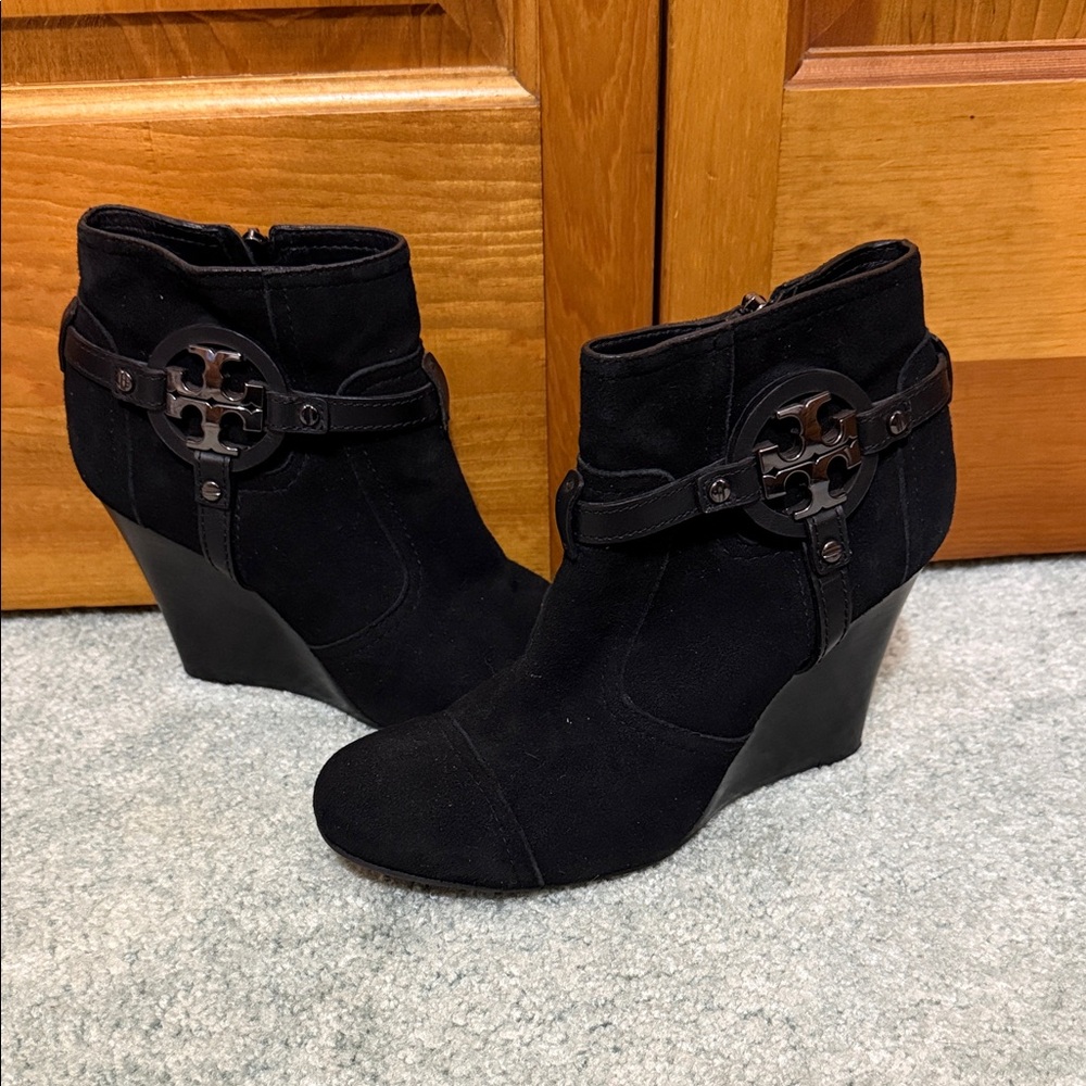 Black Wedge Ankle Boots